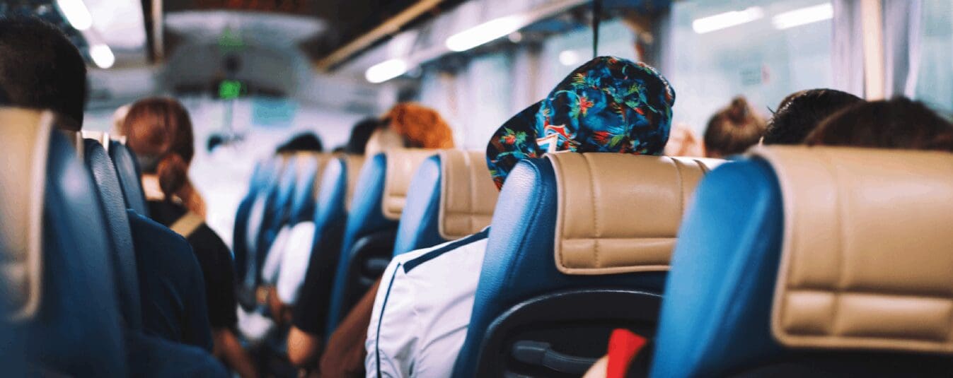 Passengers Seated in a Tour Coach