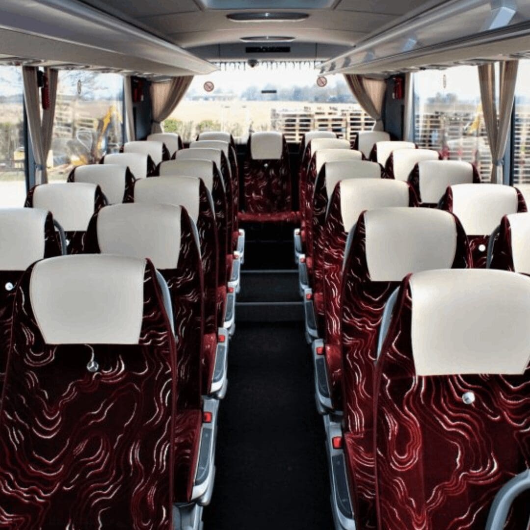 Corporate Bus Rental Johannesburg Maroon Passenger Tour Reclining Seats
