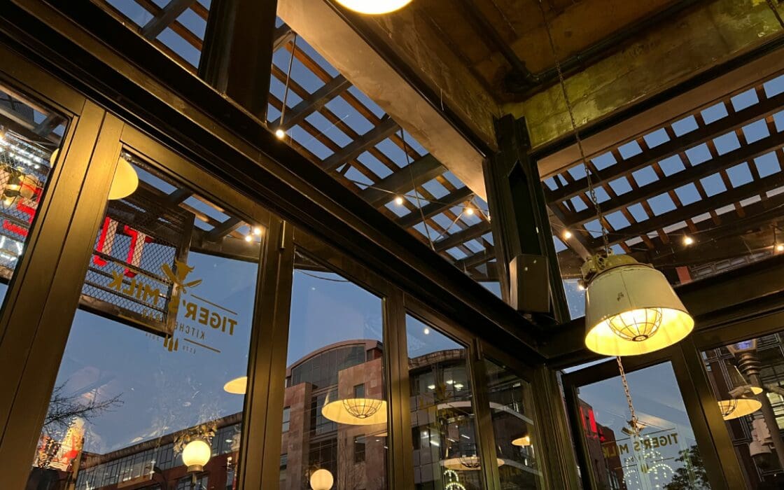 Dinner venue at dusk in Melrose Arch, Johannesburg, Gauteng