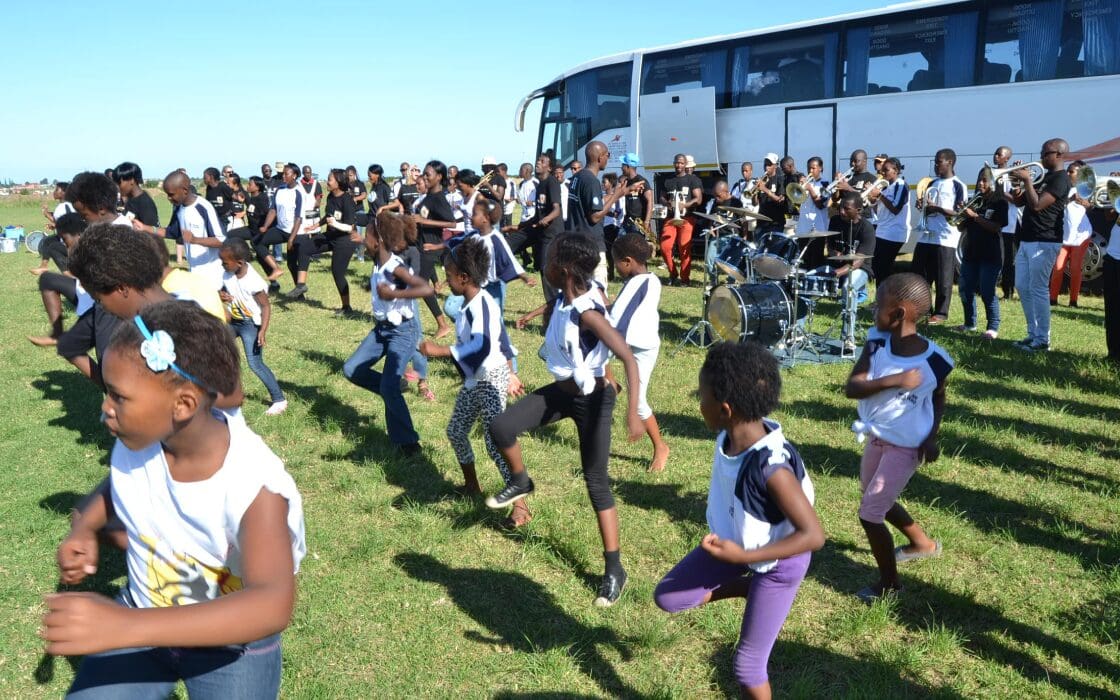 Musical tour Group performing while on tour