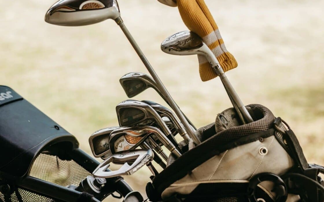 Golf bags packed and ready for a group golf trip to Sun City