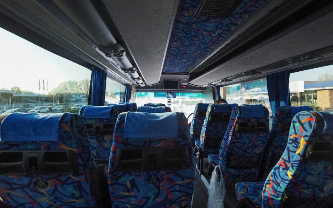 Comfortable luxury coach reclining seats in a luxury coach